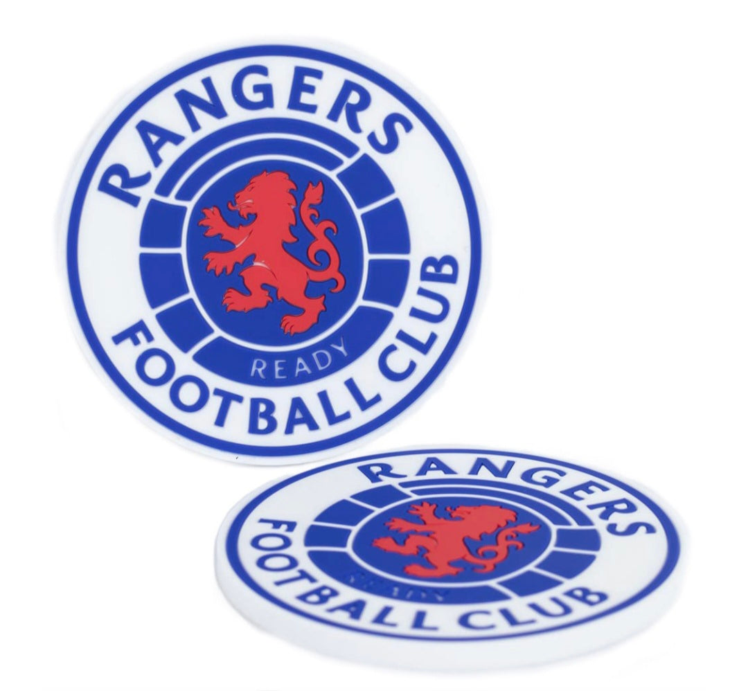 Official Licensed Rangers FC 2pk Coaster Set.