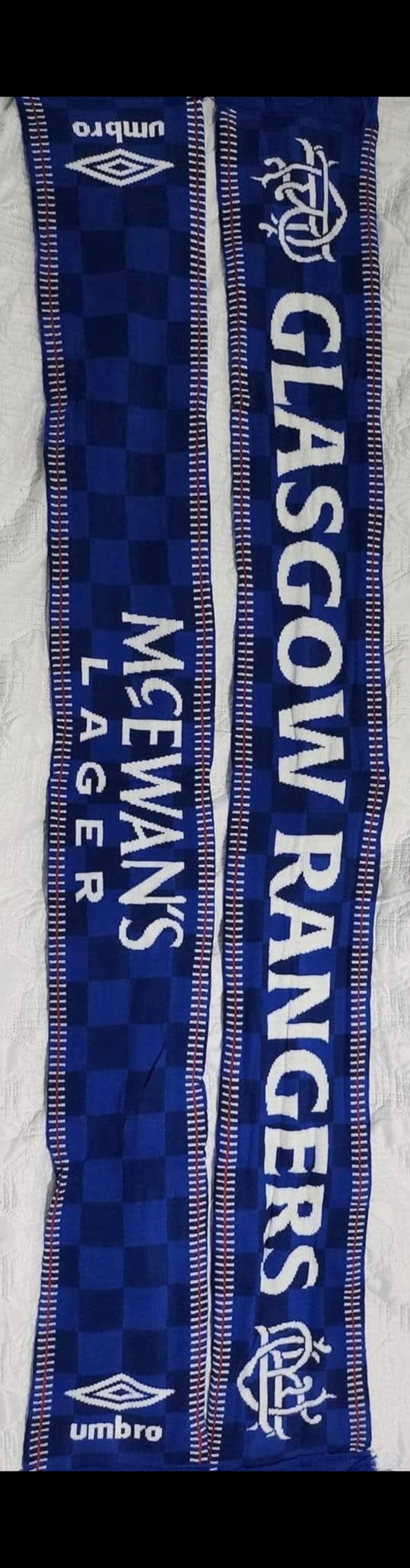 Unofficial double sided Rangers scarf