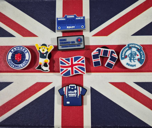 8 pack Rangers croc charms.